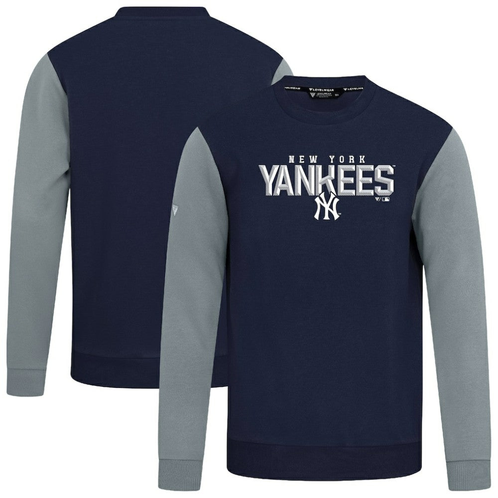 Navy New York Yankees Levelwear Throwback Ultimate Carve Sweatshirt