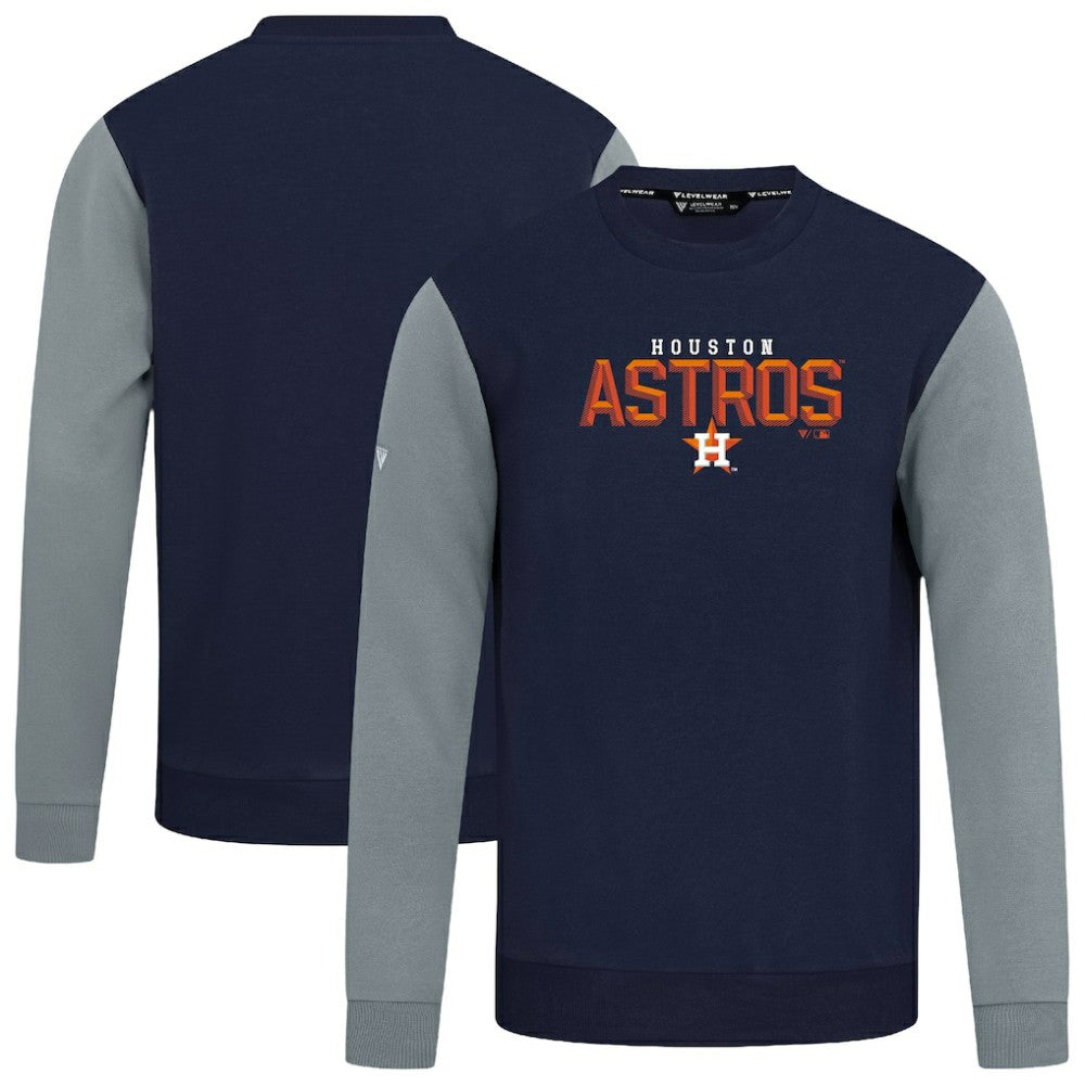 Navy Houston Astros Levelwear Throwback Ultimate Carve Sweatshirt