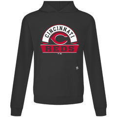 Black Cincinnati Reds Levelwear Relay Banner Arch Pullover Hoodie