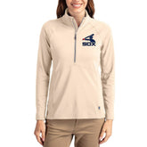 Tan Chicago White Sox Cutter & Buck Women's Cooperstown Collection Adapt Eco Knit Stretch Half-Zip Pullover