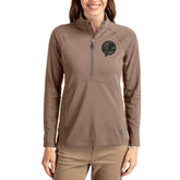 Brown New York Yankees Cutter & Buck Women's Adapt Eco Knit Stretch Half-Zip Pullover
