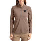 Brown Toronto Blue Jays Cutter & Buck Women's Adapt Eco Knit Stretch Half-Zip Pullover
