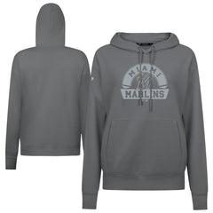 Stone Miami Marlins Levelwear Women's Adorn Banner Arch Hoodie