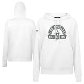 White Los Angeles Dodgers Levelwear Women's Adorn Banner Arch Hoodie