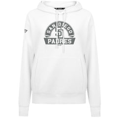 White San Diego Padres Levelwear Women's Adorn Banner Arch Hoodie
