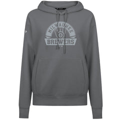 Stone Milwaukee Brewers Levelwear Women's Adorn Banner Arch Hoodie