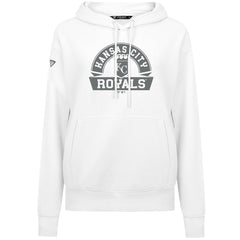 White Kansas City Royals Levelwear Women's Adorn Banner Arch Hoodie