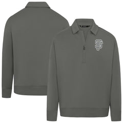 Stone San Francisco Giants Levelwear Women's Canmore Chenille Logo Quarter-Zip Top