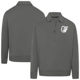 Stone Baltimore Orioles Levelwear Women's Canmore Chenille Logo Quarter-Zip Top