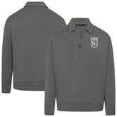 Stone Kansas City Royals Levelwear Women's Canmore Chenille Logo Quarter-Zip Top