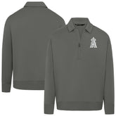 Stone Los Angeles Angels Levelwear Women's Canmore Chenille Logo Quarter-Zip Top