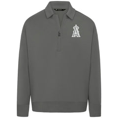 Stone Los Angeles Angels Levelwear Women's Canmore Chenille Logo Quarter-Zip Top