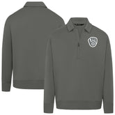 Stone Milwaukee Brewers Levelwear Women's Canmore Chenille Logo Quarter-Zip Top