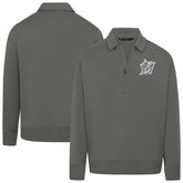 Stone Miami Marlins Levelwear Women's Canmore Chenille Logo Quarter-Zip Top