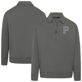 Stone Pittsburgh Pirates Levelwear Women's Canmore Chenille Logo Quarter-Zip Top