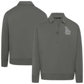 Stone Los Angeles Dodgers Levelwear Women's Canmore Chenille Logo Quarter-Zip Top