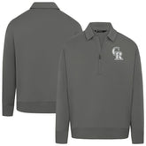 Stone Colorado Rockies Levelwear Women's Canmore Chenille Logo Quarter-Zip Top