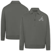Stone Atlanta Braves Levelwear Women's Canmore Chenille Logo Quarter-Zip Top