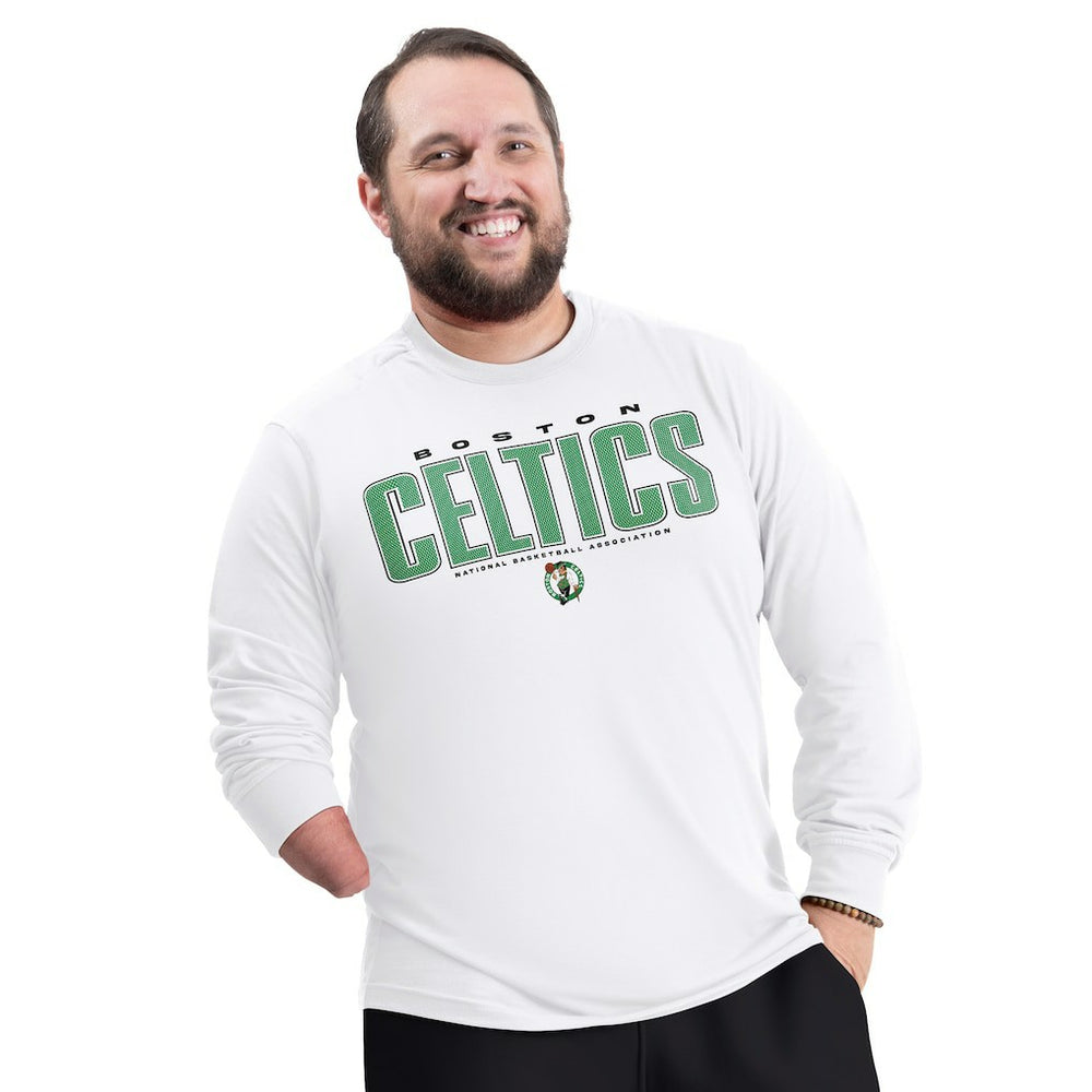 Boston Celtics G-III Sports by Carl Banks Adaptive Printed Mesh Effect Long Sleeve T-Shirt