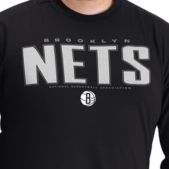 Brooklyn Nets G-III Sports by Carl Banks Adaptive Printed Mesh Effect Long Sleeve T-Shirt