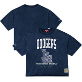 Blue Los Angeles Dodgers Mitchell & Ness Women's Cooperstown Cropped Boxy T-Shirt