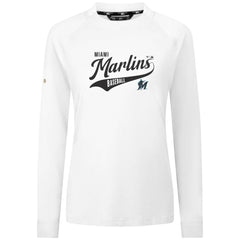 White Miami Marlins Levelwear Women's Slender Glide T-Shirt