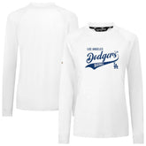 White Los Angeles Dodgers Levelwear Women's Slender Glide T-Shirt