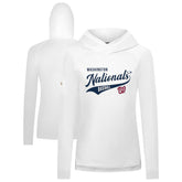 White Washington Nationals Levelwear Women's Slender Glide Raglan Hoodie