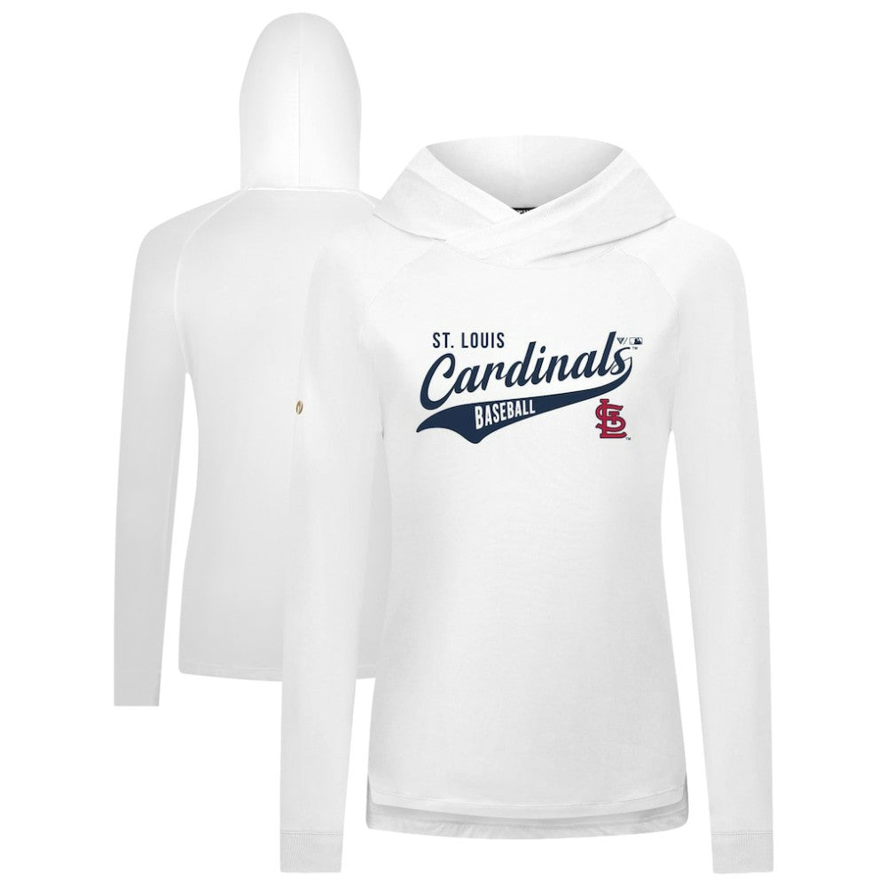 White St. Louis Cardinals Levelwear Women's Slender Glide Raglan Hoodie