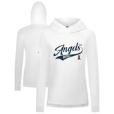 White Los Angeles Angels Levelwear Women's Slender Glide Raglan Hoodie