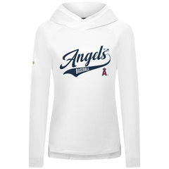 White Los Angeles Angels Levelwear Women's Slender Glide Raglan Hoodie