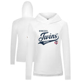 White Minnesota Twins Levelwear Women's Slender Glide Raglan Hoodie