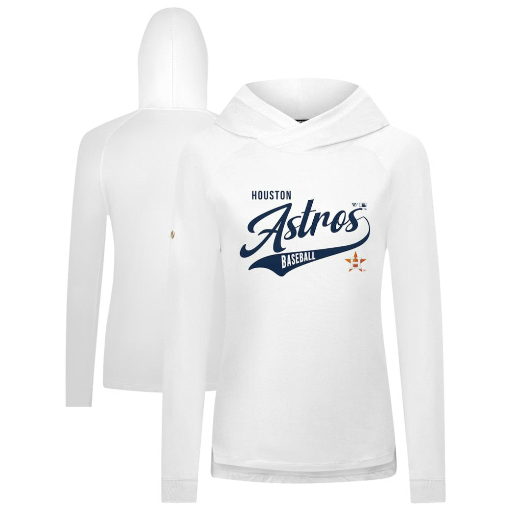 White Houston Astros Levelwear Women's Slender Glide Raglan Hoodie