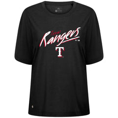Black Texas Rangers Levelwear Women's Bloom Sizzle T-Shirt