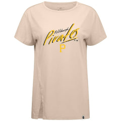 Khaki Pittsburgh Pirates Levelwear Women's Influx Sizzle T-Shirt
