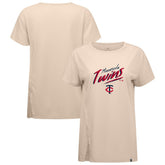 Khaki Minnesota Twins Levelwear Women's Influx Sizzle T-Shirt