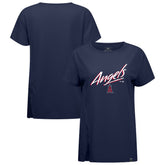 Navy Los Angeles Angels Levelwear Women's Influx Sizzle T-Shirt