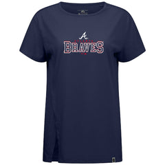Navy Atlanta Braves Levelwear Women's Influx Journey T-Shirt