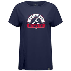 Navy Atlanta Braves Levelwear Women's Influx Banner Arch T-Shirt