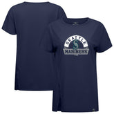 Navy Seattle Mariners Levelwear Women's Influx Banner Arch T-Shirt
