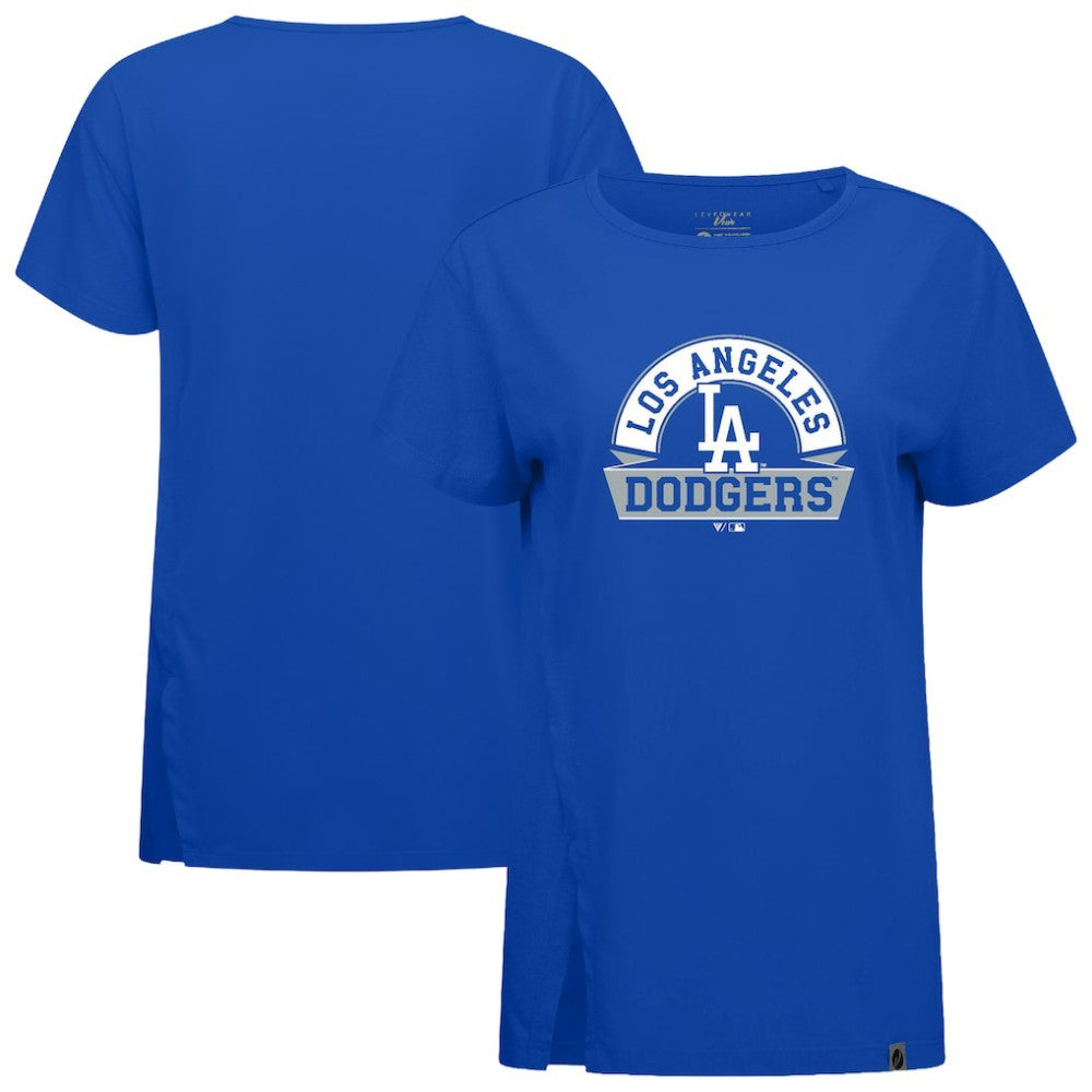 Royal Los Angeles Dodgers Levelwear Women's Influx Banner Arch T-Shirt