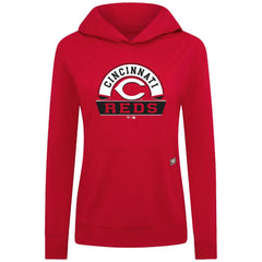 Red Cincinnati Reds Levelwear Women's Relay Banner Arch Long Sleeve T-Shirt Hoodie