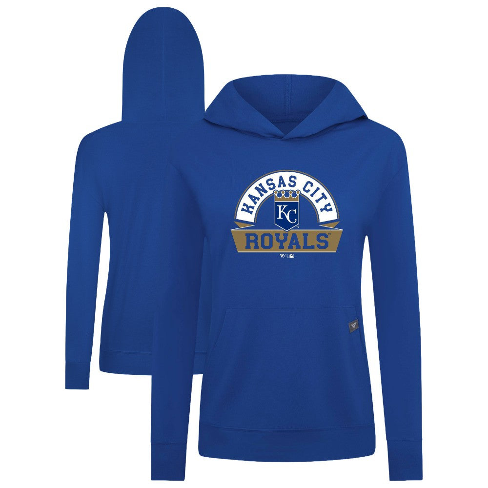 Royal Kansas City Royals Levelwear Women's Relay Banner Arch Long Sleeve T-Shirt Hoodie