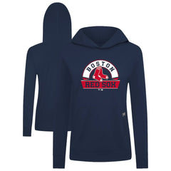 Navy Boston Red Sox Levelwear Women's Relay Banner Arch Long Sleeve T-Shirt Hoodie