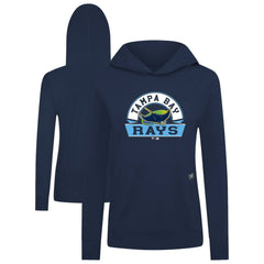 Navy Tampa Bay Rays Levelwear Women's Relay Banner Arch Long Sleeve T-Shirt Hoodie