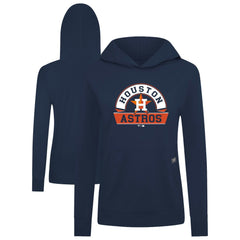 Navy Houston Astros Levelwear Women's Relay Banner Arch Long Sleeve T-Shirt Hoodie