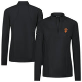 Black San Francisco Giants Levelwear Women's Upright Insignia 2.0 Quarter-Zip Tri-Blend Top