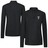 Black Texas Rangers Levelwear Women's Upright Insignia 2.0 Quarter-Zip Tri-Blend Top