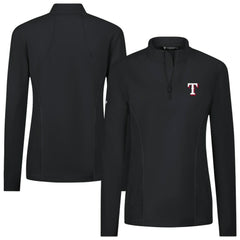 Black Texas Rangers Levelwear Women's Upright Insignia 2.0 Quarter-Zip Tri-Blend Top
