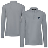Gray Miami Marlins Levelwear Women's Upright Insignia 2.0 Quarter-Zip Tri-Blend Top